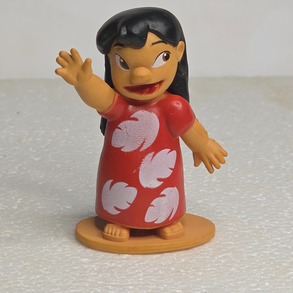 Disney LILO & Stitch Floral Dress Waving Girl Cake Topper Figure 3"